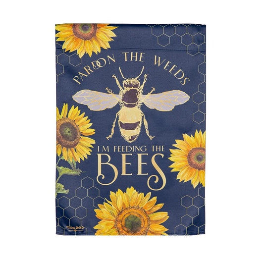 Pardon The Weed Bees Garden Flag