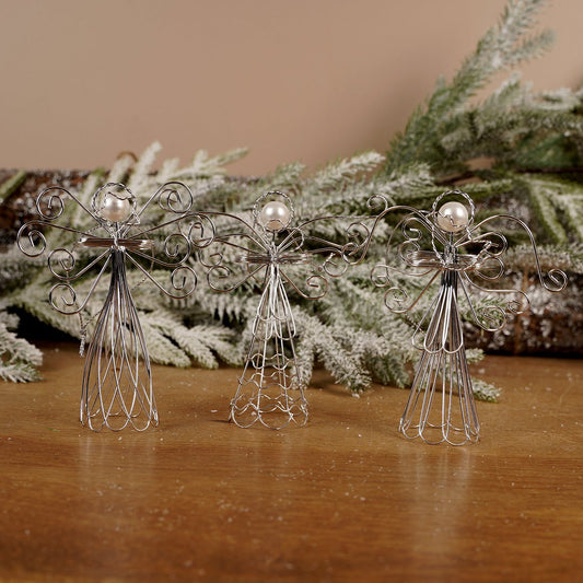 Silver Wire Angel Ornament - Christmas Place