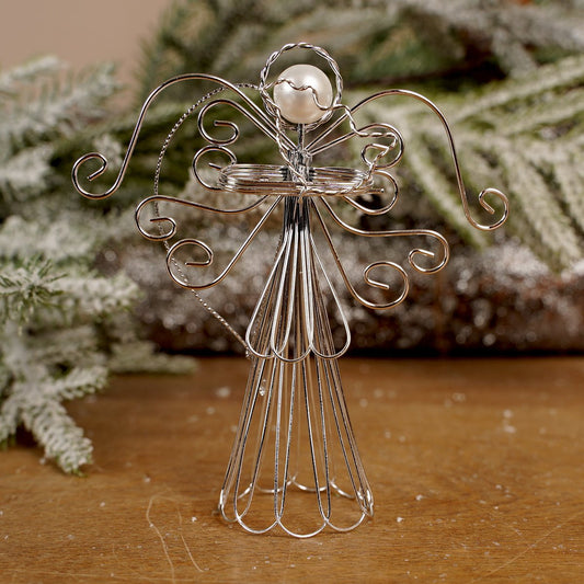 Silver Wire Angel Ornament - Christmas Place