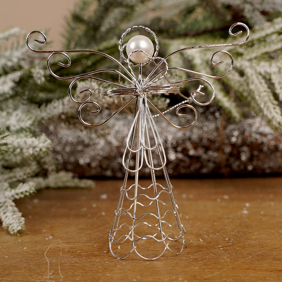 Silver Wire Angel Ornament - Christmas Place