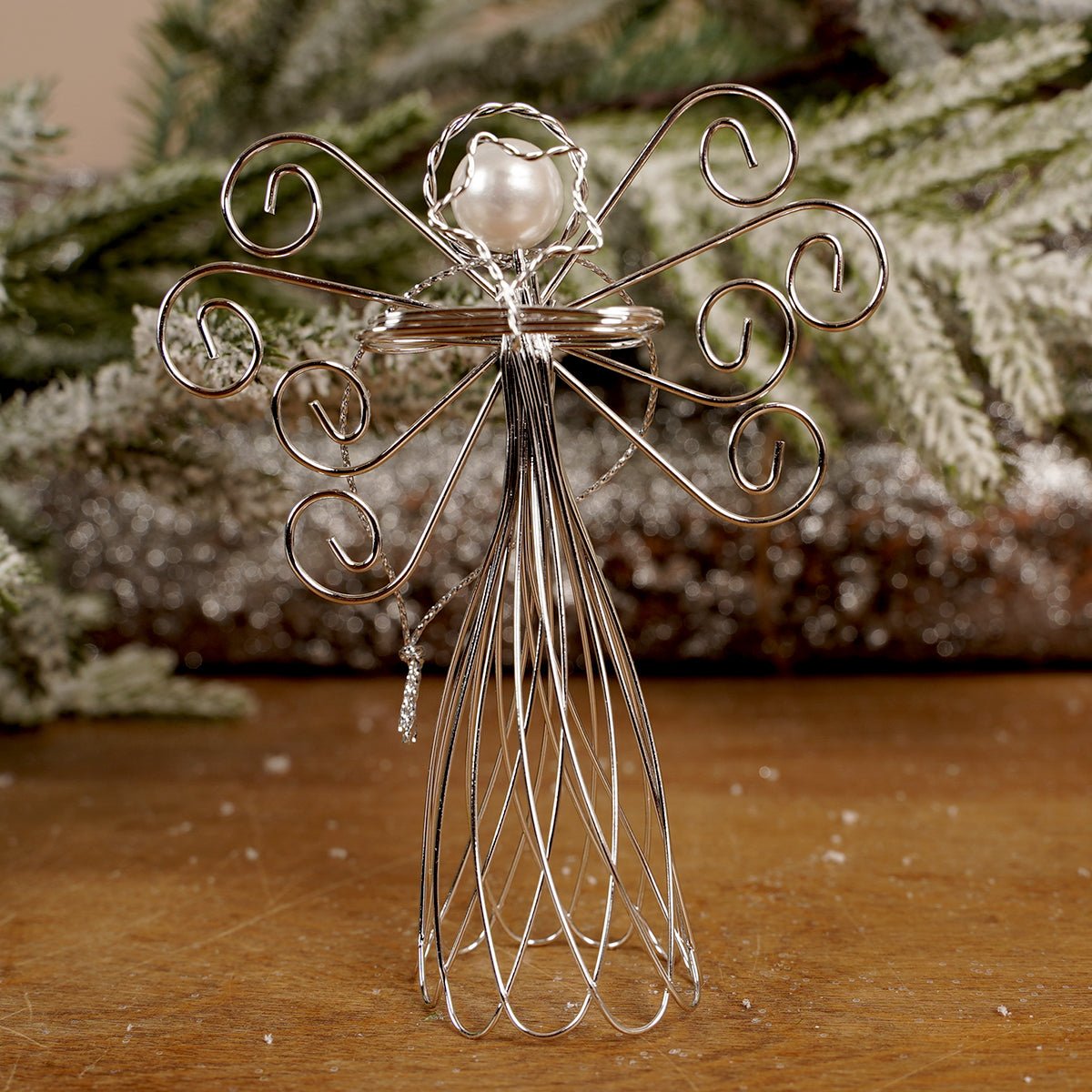 Silver Wire Angel Ornament - Christmas Place