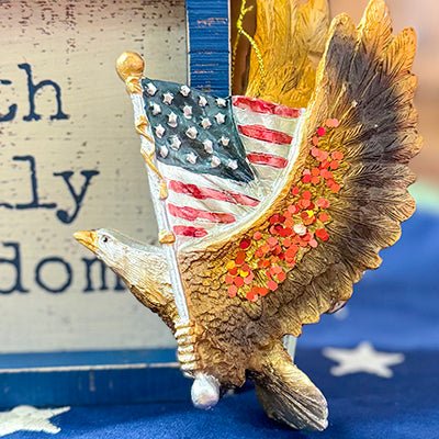 Patriotic Eagle with American Flag - Christmas Place