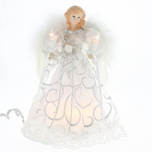 Silver and White Angel Tree Topper