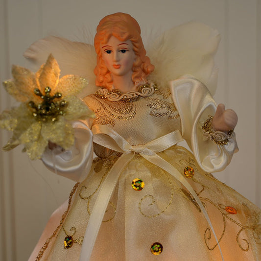 Gold Angel Tree Topper - Christmas Place