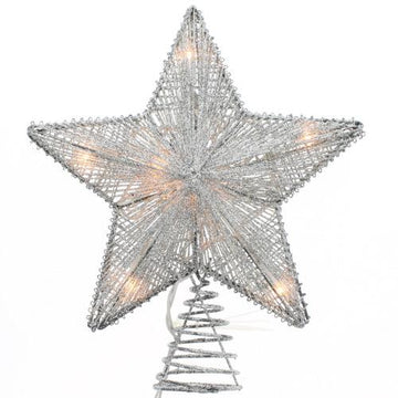 Silver Star Lighted Tree Topper