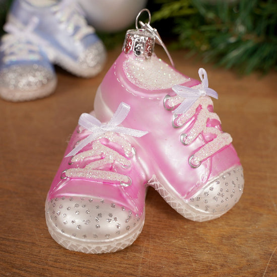 Christmas Place Noble Gems Baby First Christmas Shoes Ornaments Pink Christmas Place