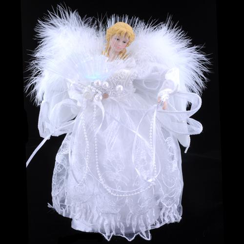Silver Swirl Fiber Optic Angel