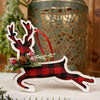 Red Black Plaid Reindeer Leaping Christmas Decoration - Christmas Place
