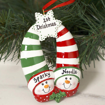 Snowman Snowflake Love Ornament