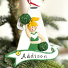 Green Cheerleader Ornament Blonde Hair