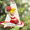 Red Cheerleader Ornament Blonde Hair