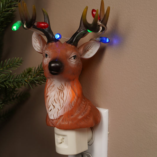 Deer With Christmas Lights Nightlight - Christmas Place