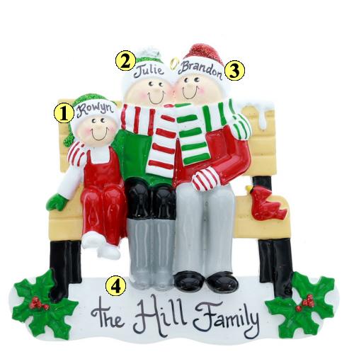 Park Bench Family of 3