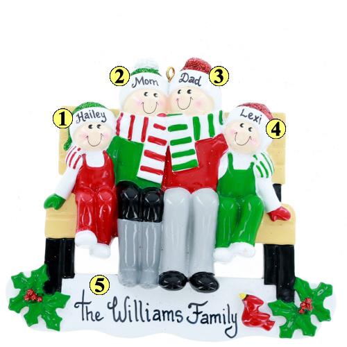 Park Bench Family of 4