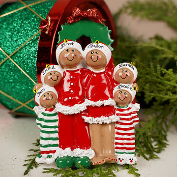 Christmas Eve Family Of 6 Ornament - Christmas Place