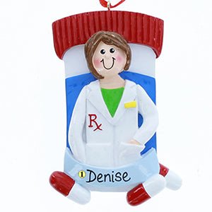 Female Pharmacist Ornament - Christmas Place