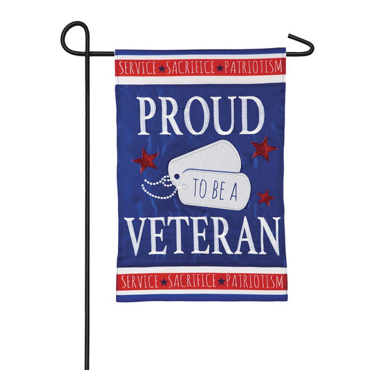 Proud Veteran Garden Flag