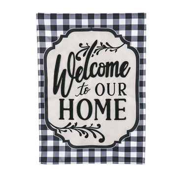 Checked Welcome Home Garden Flag