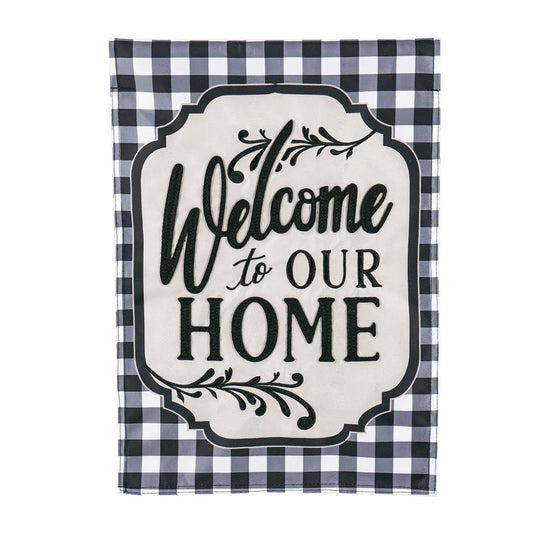 Checked Welcome Home Garden Flag