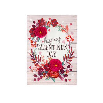 Floral Happy Valentines Day Garden Flag