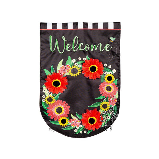 Welcome Wreath Garden Flag