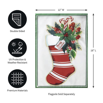 Merry Christmas Stocking Garden Flag