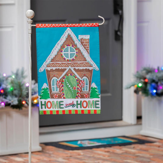 Gingerbread Home Sweet Home Garden Flag