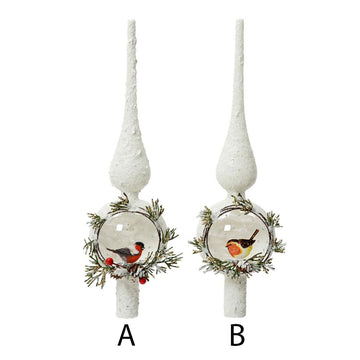 Snow Bird Glass Tree Topper