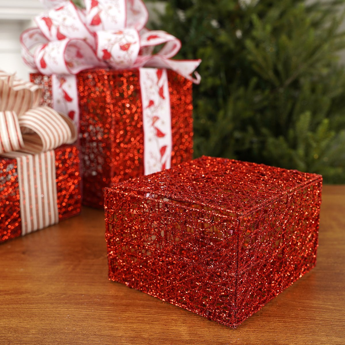 4x6x6Inch Red Mesh Box - Christmas Place