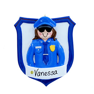Police Woman Ornament