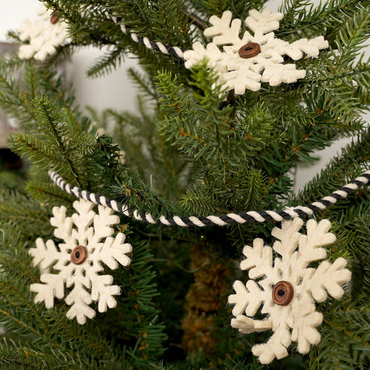 72IN SNOWFLAKE CORD GARLAND - Christmas Place