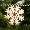 White Snowflake Brown Button Center Snowflake Ornaments on Cord Garland - Christmas Place