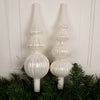 Glass White Finial Tree Topper