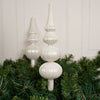 Glass White Finial Tree Topper
