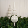 Glass White Finial Tree Topper