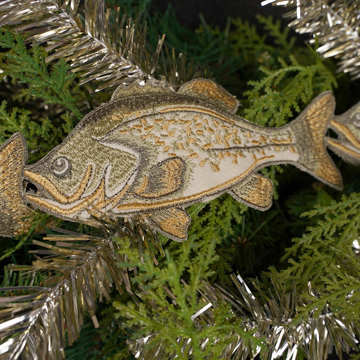 3 inches height Christmas Trout Run Connected Ribbon - Christmas Place