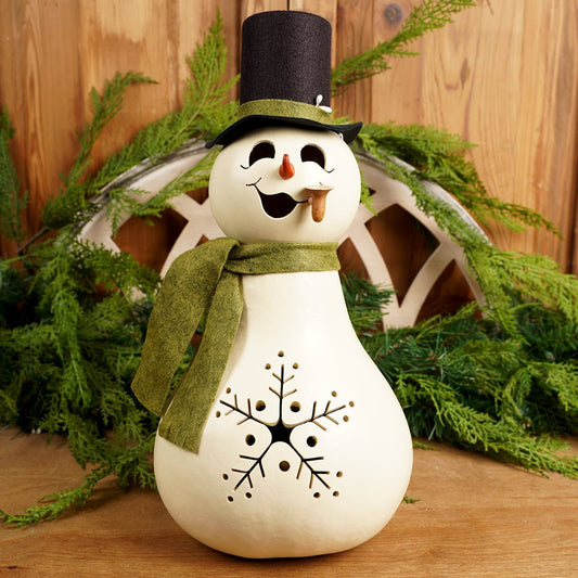 Meadowbrookes Large Lighted Snowman - Christmas Place