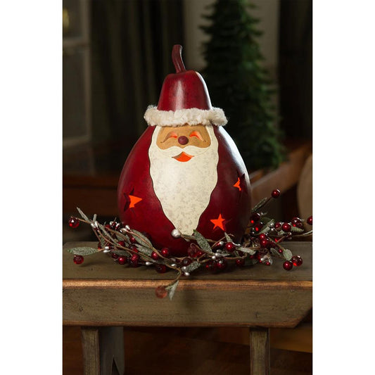 Winter Santa Lighted Gourd
