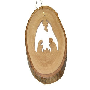 Olivewood Nativity Ornament