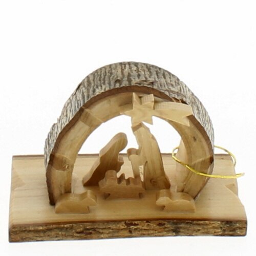 Olive Wood Arched Grotto Nativity