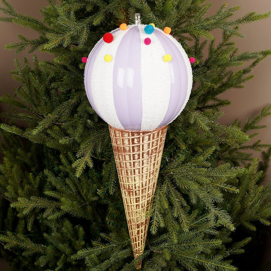 26Inch Lavender Ice Cream Cone Ornament - Christmas Place