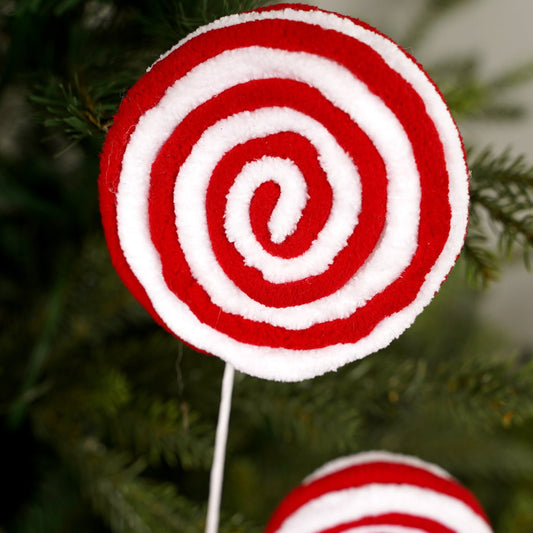 19IN RED WHITE LOLLIPOP SPRAY - Christmas Place