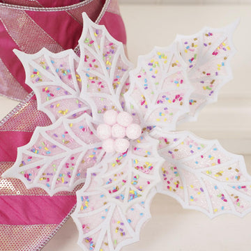 22 Inch Pink Confetti Poinsettia Stem