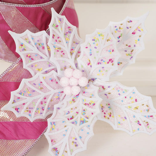 22 Inch Pink Confetti Poinsettia Stem