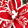 22IN RED WHITE PEPPERMINT POINSETTIA - Christmas Place