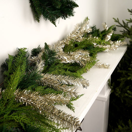 Champagne Christmas Tinsel Garland - Christmas Place