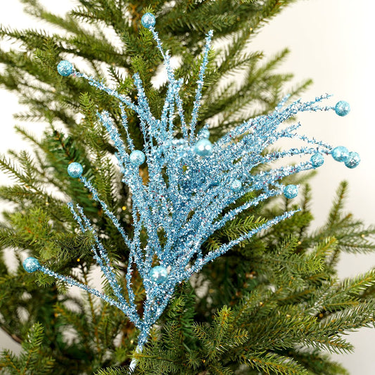 Light Blue Pine Ball Spray - Christmas Place