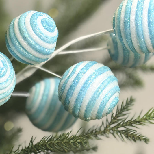 Blue Turquoise Peppermint Ball Spray - Christmas Place
