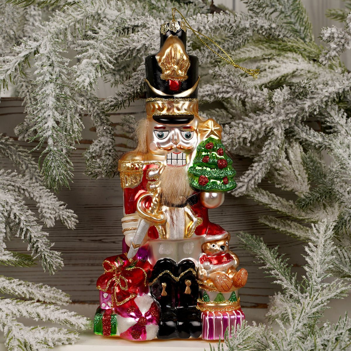 8Inch Glass Nutcracker Ornament - Christmas Place