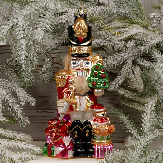 8Inch Glass Nutcracker Ornament - Christmas Place